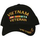 Outdoor Black Vietnam Veteran Embroidered Ball Cap   Adjustable Hat