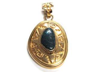 Vernon Haskie 18k Gold Pendant w/Lander Blue Turquoise  