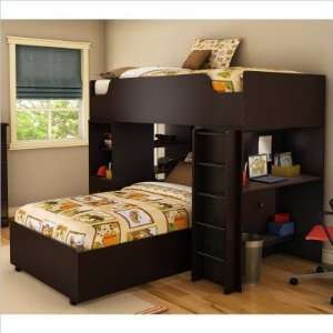    South Shore Chocolate Logik Twin Loft Bed Furniture & Decor