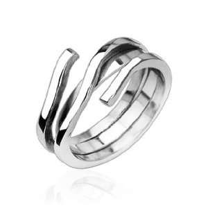  316L Stainless Steel 2 Piece Swirl Ring   Size 9 13, 11 Jewelry