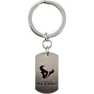 Stainless Steel Houston Texans Team Name Logo Keychain:  
