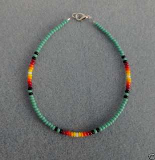 Turquoise Sunburst Anklet, Ankle Bracelet Native Made  