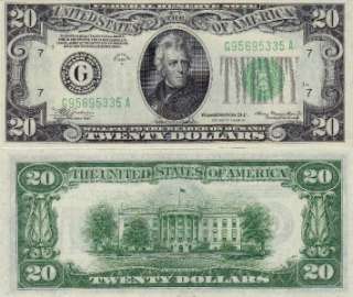 Paper Money $ 20 Dollars 1934 A Chicago. **UNC**  