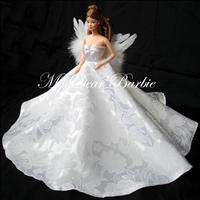 W23 Wedding Angel Gown for Holiday Barbie Dolls, White  