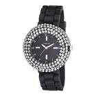  Vernier Womans V11058BK Crystal Stone Bezel Watch