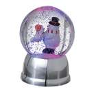   Snowman and Child Multi Colored Rotating Christmas Snow Globe