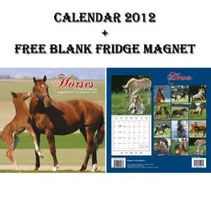   HORSES 2012 CALENDAR + FREE FRIDGE MAGNET   BY MAGNUM: Office Products