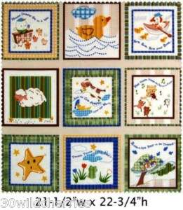 Panel Nursery Rhymes Fabric Quilt Sew  