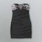 City Triangles Juniors Sequined Strapless Sheath Dress