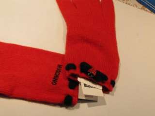 MOSCHINO GLOVES logo knit red ladybug winter cashmere one siz  