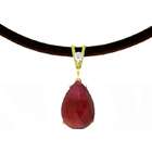   Products, inc 14K. White Gold & Leather Necklace with Diamond & Ruby