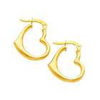   Gold 4mm Thickness High Polished Small Heart Fancy Hinged Earrings