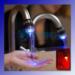 Water Faucet Glow Shower LED Light Temperature Sensor  