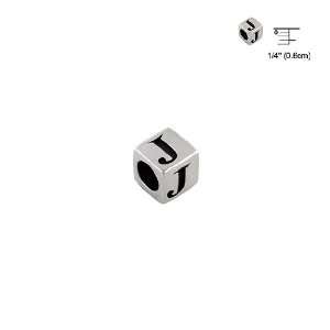  Sterling Silver J Square Bead Jewelry