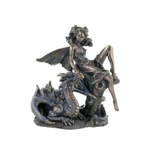   Seated Caresses her Pet Dragon Display Myth Gift