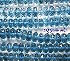 30 LONDON BLUE TOPAZ 5mm Faceted Rondelle Beads AAA