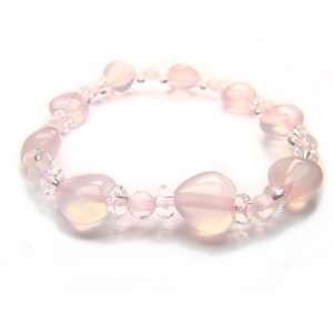  Rose Quartz Clear Quartz Bracelet 1: Jewelry