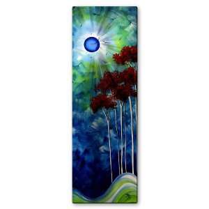 Tropical Night Tree Moon Contemporary Wall Sculpture, Abstract Metal 