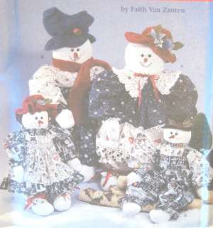 Snowmen Snow Women Clothing Craft Pattern 7399 Holiday  