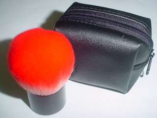 Red POWDER Face Brush black case Makeup KABUKI New  