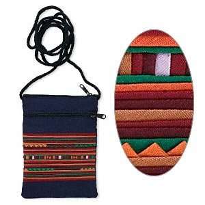 Small Fun Handbag, Hand stitched by Hill Tribes, Multicolored, Long 