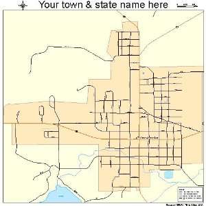  Street & Road Map of Throckmorton, Texas TX   Printed 