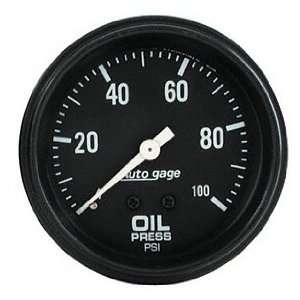  Auto Meter 2312 Auto Gage 2 5/8 0 100 PSI Mechanical Oil 