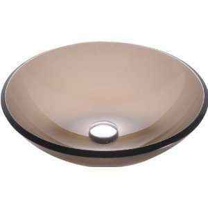   Frosted Brown Glass Vessel Sink with PU MR, Chrome: Home Improvement
