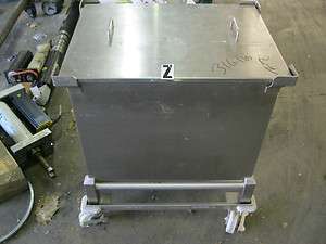   Medical Stainless Steel Drain Hopper Container w/ Output Port & Cart