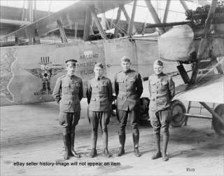 1917 MARTIN BIPLANE BOMBER W/ ARMY AIR CORP CREW PHOTO  