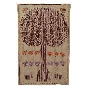  Tree of Life Wall Hanging Tapestry with Patch &Thread Work 