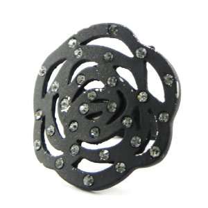  Ring french touch Camélia black. Jewelry