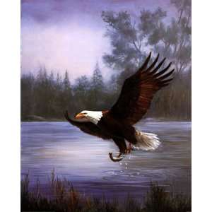 Eagle Fishing Poster by Marianne Caroselli (16.00 x 20.00)