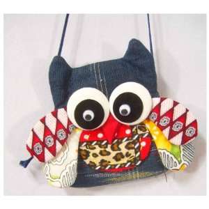  Thai Handmade Mini Zipper Owl Wallet Blue Color: Sports 