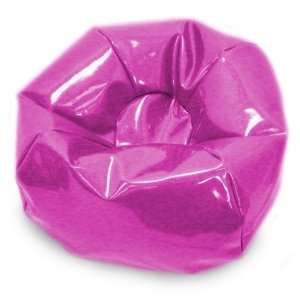  Bean Bag Chair Sparkle Vinyl 128 Round   Pink: Sports 