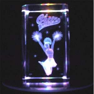  Laser Etched Crystal Cube Cheerleader: Home & Kitchen