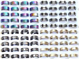 Wholesale Mix 80pcs stainless steel rings 4style  