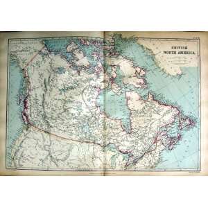  1872 Map British North America Hudson Bay Newfoundland 