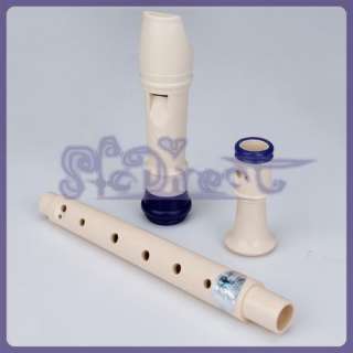 Soprano Descant Recorder 8 hole Beige Cleaning rod NEW  