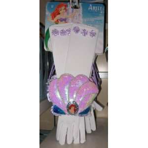  Disney Park Ariel Little Mermaid Costume Gloves Purse Set 