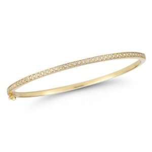  Delicate Thin Bangle with Diamonds setted all around in 
