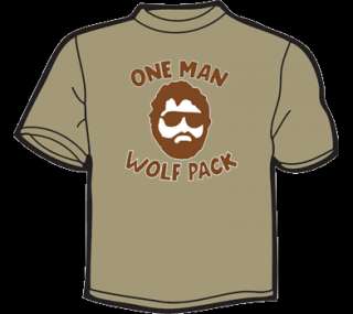 ONE MAN WOLF PACK T Shirt MENS funny vtg 80s hangover  