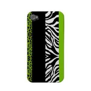  Lime Green Leopard and Zebra Custom Animal Print Iphone 4 