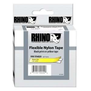  Rhino 1734525 Flexible Nylon Labels  Yellow Electronics