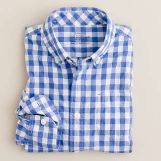 Boys button down shirt in Van Buren gingham   washed favorite shirts 