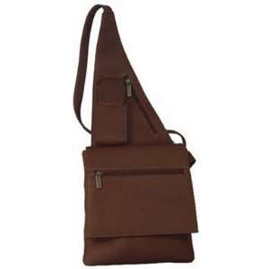  David King Leather Flapover Crossover Body Bag Caf Office 