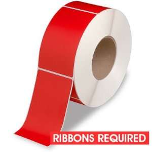    3 x 5 Red Industrial Thermal Transfer Labels: Office Products