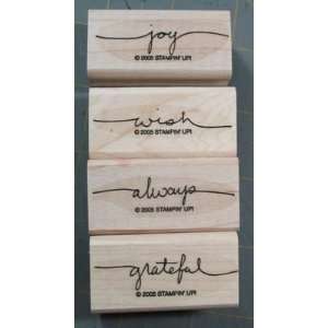Stampin Up Small Script Wood Mounted Rubber Stamp RETIRED 2004 