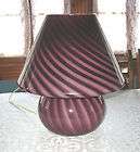 Vintage Table Glass Lamp Mauve with Spiral 