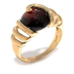   Yellow 18 karat Gold with Garnet, form Band, weight 6.6 grams Jewelry